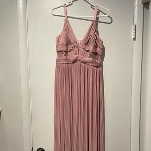 ASOS pleated long blush dress